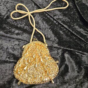 Vintage Confetti gold beaded small bag